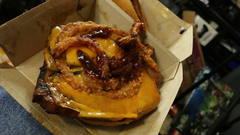 Illustration for article titled Snacktaku Eats Arby's Smokehouse Pork Belly Sandwich